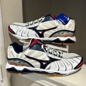 Mizuno Wave Tornado X Volleyball Shoes Navy/White Mens Size 16 NIB